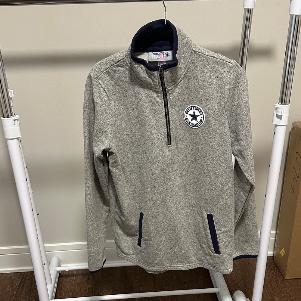 Cowboys Heather Gray Quarter-Zip Pullover